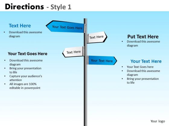 Business Framework Model Directions Style 1 Strategy Diagram
