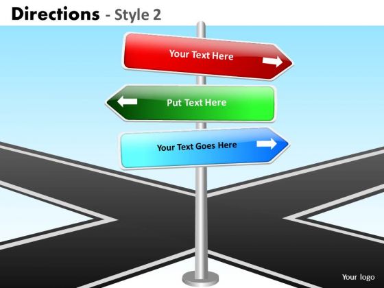 Business Framework Model Directions Style 2 Strategy Diagram