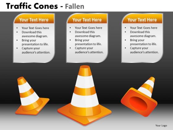 Business Framework Model Traffic Cones Fallen Sales Diagram