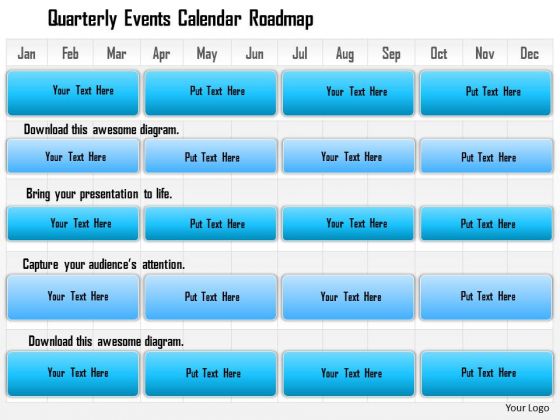 Business Framework Quarterly Events Calendar Roadmap PowerPoint Presentation