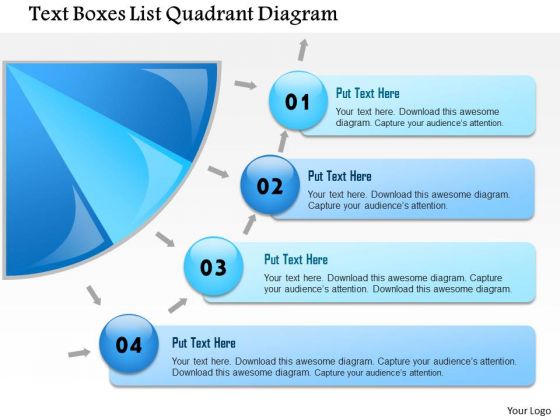 Business Framework Text Boxes List Quadrant Diagram PowerPoint Presentation