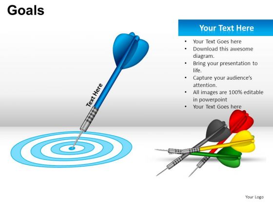 Business Goals Target Bullseye PowerPoint Templates Editable Ppt Slides