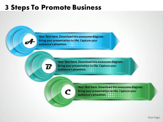 Business Growth Strategy 3 Steps To Promote Management Ppt Slide
