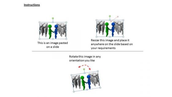 Business Growth Strategy 3d Team Leaders Shaking Hands Character Modeling