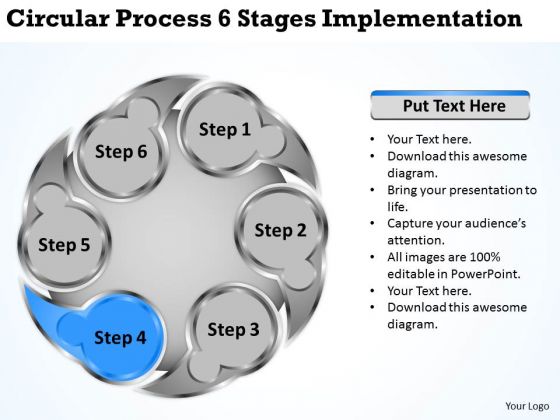 Business Growth Strategy Circluar Process 6 Stages Implementation And