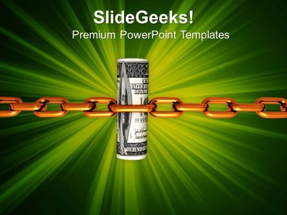 Business Growth Strategy Dollar Chained PowerPoint Templates Ppt Backgrounds For Slides 0313