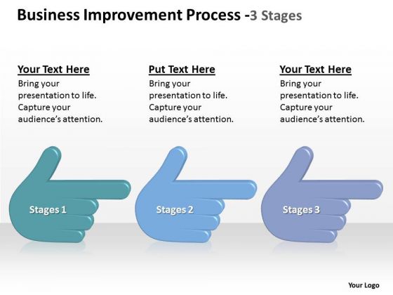 Business Improvement Process 3 Stages Marketing Diagram