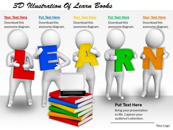 Business Intelligence Strategy 3d Illustration Of Learn Books Concept Statement
