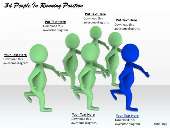 Business Level Strategy 3d People Running Position Basic Concepts