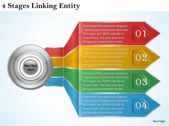 Business Level Strategy Definition 4 Stages Linking Entity Strategic Sales Plan Ppt Slide