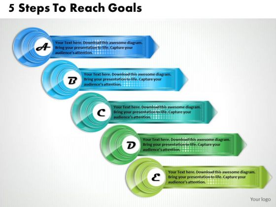 Business Level Strategy Definition 5 Steps To Reach Goals Strategic Planning Outline Ppt Slide