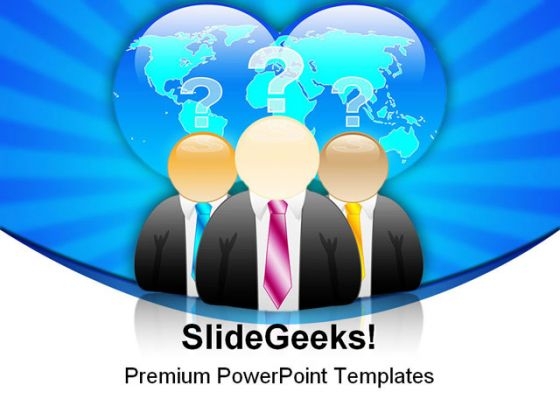 Business Man And Earth People PowerPoint Background And Template 1210