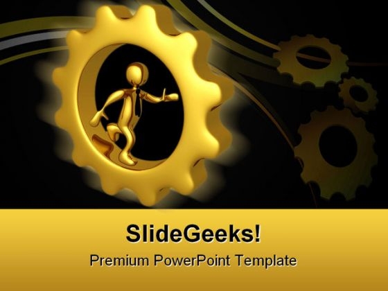 Business Man Running Metaphor PowerPoint Backgrounds And Templates 1210