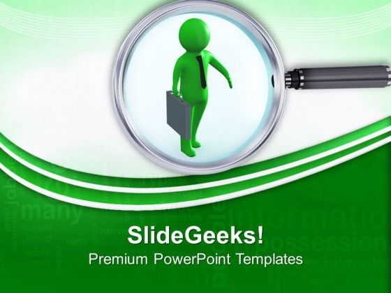 Business Man Under A Magnifying Glass PowerPoint Templates Ppt Backgrounds For Slides 0713