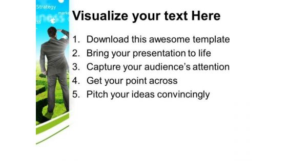 Business Man With Future Vision PowerPoint Templates Ppt Backgrounds For Slides 0313