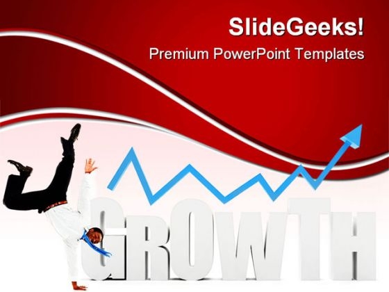 Business Man With Growth Success PowerPoint Themes And PowerPoint Slides 0511