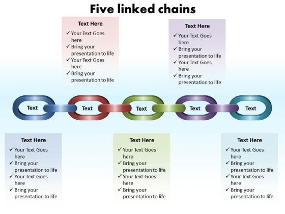 Business Marketing PowerPoint Templates Business Five Linked Chains Ppt Slides