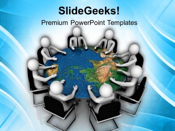 Business Meeting Around The World PowerPoint Templates Ppt Backgrounds For Slides 0813