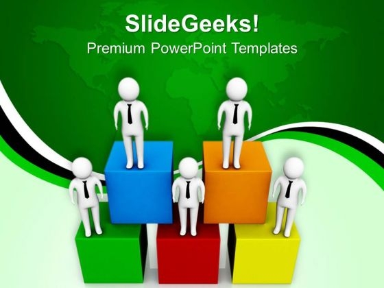 Business Men On Colorful Boxes PowerPoint Templates Ppt Backgrounds For Slides 0713