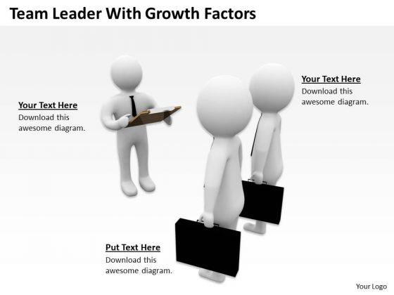 Business Men Team Leader With Growth Factors PowerPoint Templates Ppt Backgrounds For Slides
