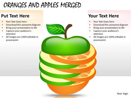 Business Merger Oranges And Apples PowerPoint Slides And Ppt Diagram Templates