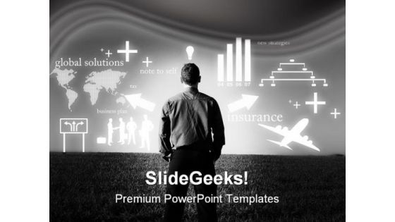 Business Mind Strategy Metaphor PowerPoint Background And Template 1210