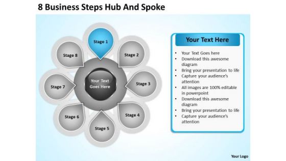 Business Model Diagram Examples PowerPoint Templates Steps Hub And Spoke