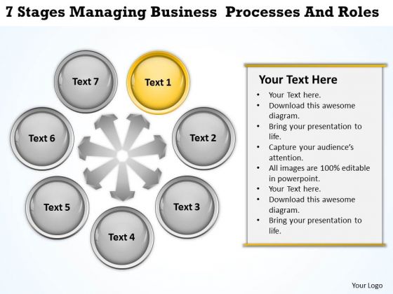 Business Model Diagrams PowerPoint Templates Download Processes And Roles Slides