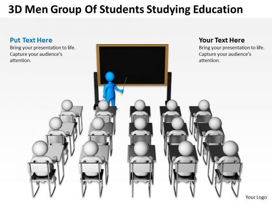Business Model Diagrams Students Studying Education PowerPoint Templates Backgrounds For Slides