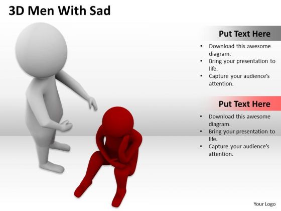 Business Organizational Chart Examples 3d Man With Sad PowerPoint Templates