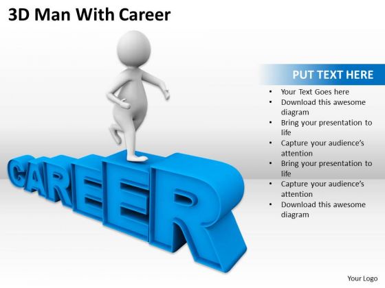 Business People 3d Man With Career PowerPoint Slides