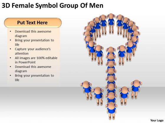 Business People Clip Art 3d Men Female Symbol Group Of PowerPoint Slides