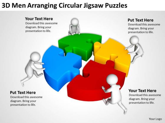 Business People Clip Art Circular Jigsaw Puzzles PowerPoint Templates Ppt Backgrounds For Slides