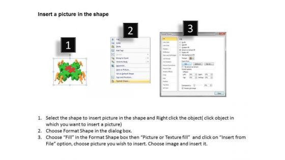 Business People Images 3d Men With Green Puzzle PowerPoint Slides