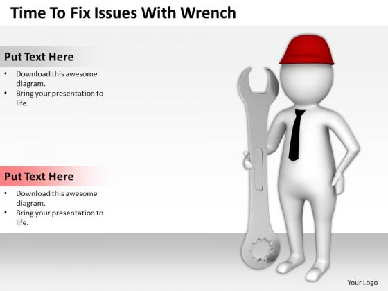 Business People Pictures To Fix Issues With Wrench PowerPoint Templates Ppt Backgrounds For Slides