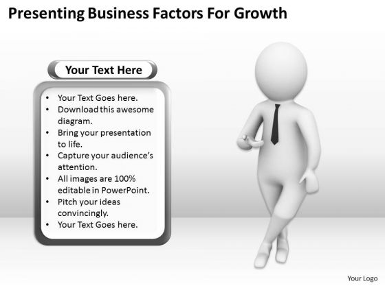 Business People Presenting Factors For Growth PowerPoint Slides