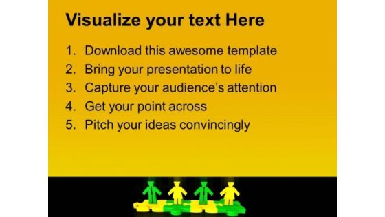 Business People Standing In Puzzle Teamwork PowerPoint Templates And PowerPoint Themes 0812