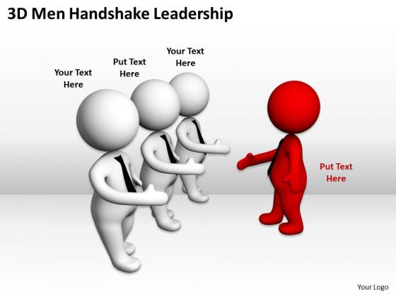 Business People Vector 3d Men Handshake Leadership PowerPoint Templates Ppt Backgrounds For Slides