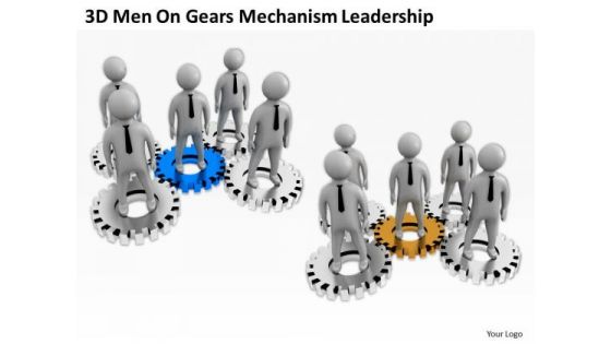 Business People Vector Gears Mechanism Leadership PowerPoint Templates Ppt Backgrounds For Slides
