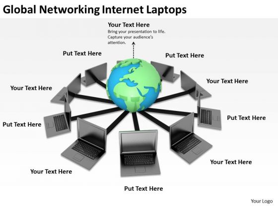 Business People Vector Networking Internet Laptops PowerPoint Templates Ppt Backgrounds For Slides