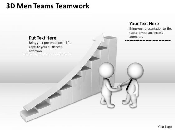 Business People Walking 3d Men Teams Teamwork PowerPoint Slides