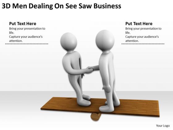 Business Persons 3d Men Dealing See Saw PowerPoint Theme Slides