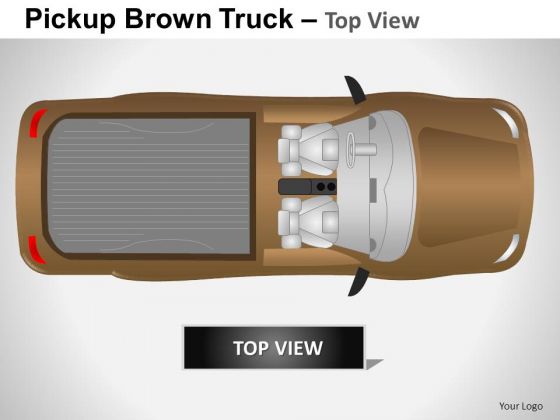 Business Pickup Brown Truck Top View PowerPoint Slides And Ppt Diagram Templates
