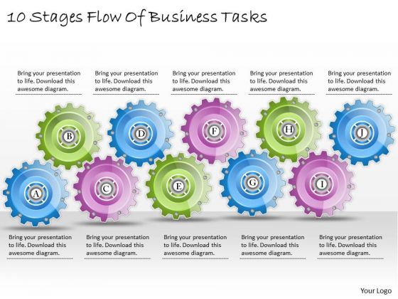 Business Plan And Strategy 10 Stages Flow Of Tasks Strategic Planning Model Ppt Slide