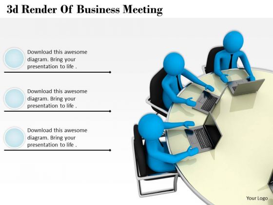 Business Planning Strategy 3d Render Of Meeting Characters