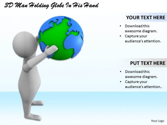 Business Policy And Strategy 3d Man Holding Globe His Hand Basic Concepts