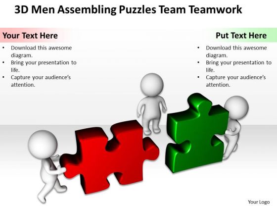 Business PowerPoint Examples Puzzles Team Teamwork Templates Ppt Backgrounds For Slides