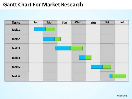 Business PowerPoint Template Gantt Chart For Market Research Ppt Slides
