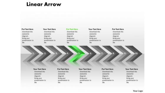 Business PowerPoint Template Linear Arrows 10 Stages Plan Business Image