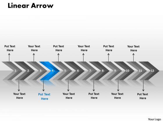 Business Ppt Linear Arrows 12 Power Point Stages Management PowerPoint 5 Image